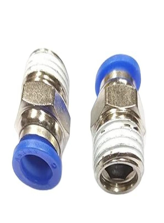 DLEIN 3/8" X 12 MM OD Pneumatic Push Type Male Connector Push in Joint Pneumatic Connector Quick Fittings Size: 3/8" X 12 MM OD Quick Air Fittings (Pack of 2) - Image 1
